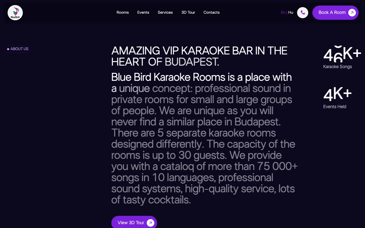BB Rooms homepage, scrolled