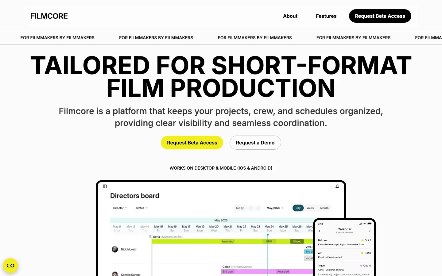 Filmcore: project preview