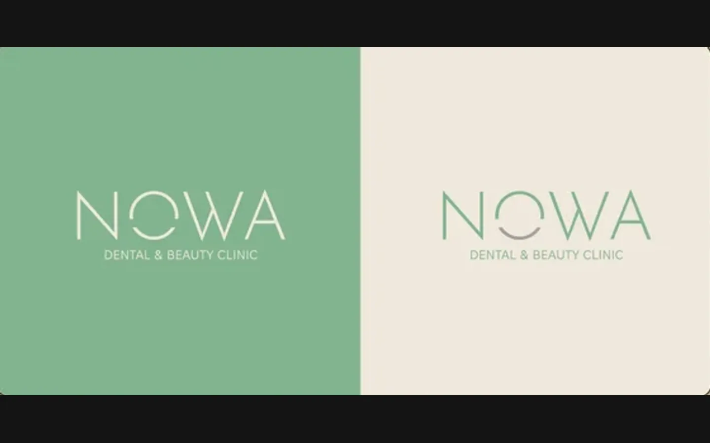 NOWA Clinic wordmark on green and beige