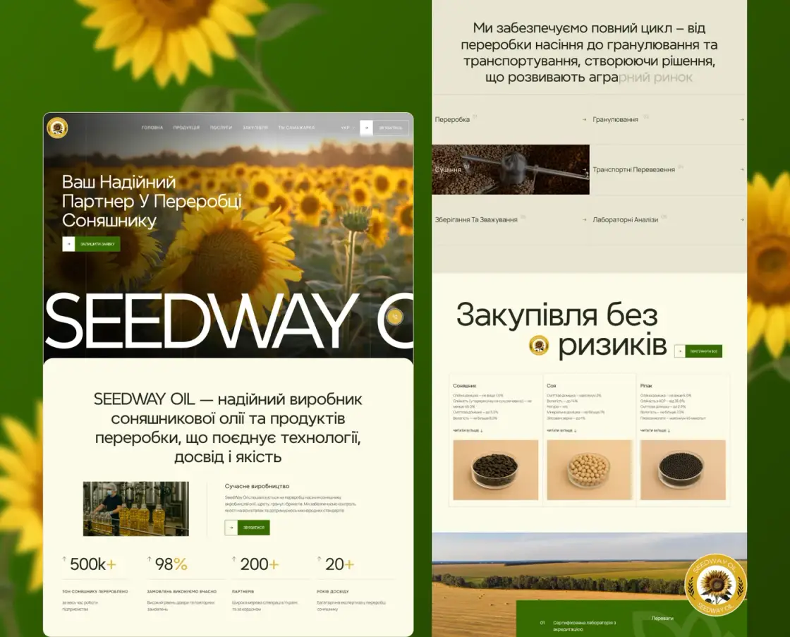 SeedWay Oil — Produkcja · Rolnictwo