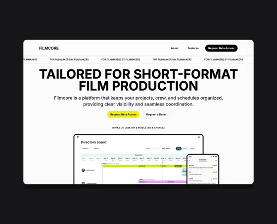 Filmcore — SaaS · Technologie dla filmu