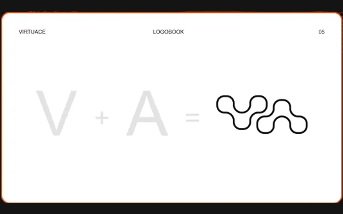 Virtuace mark built from V and A